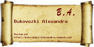 Bukovszki Alexandra névjegykártya
